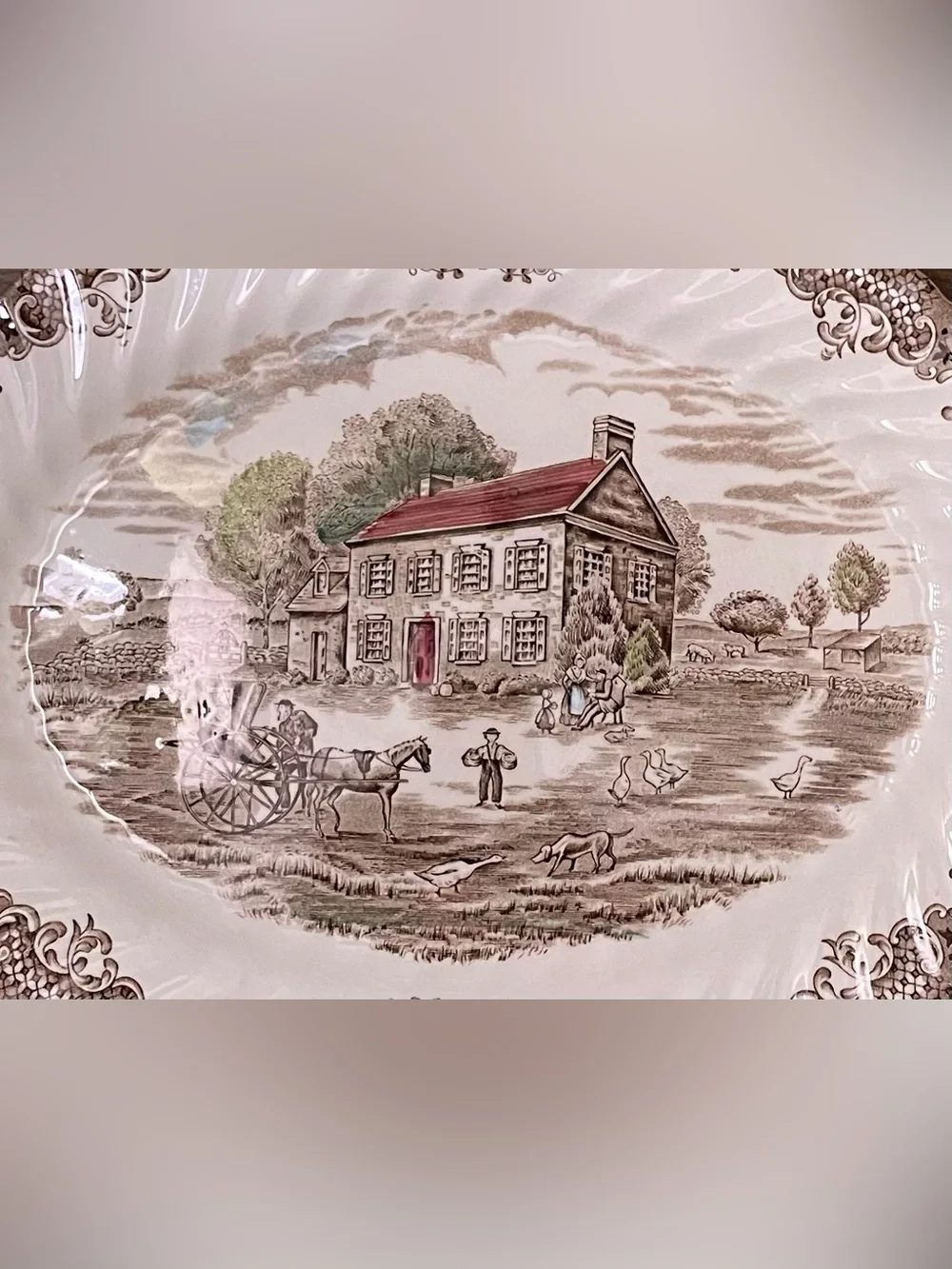 Johnson Brothers Heritage Hall Pennsylvania Fieldstone Oval Serving Platter 12